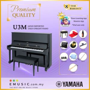 PREMIUM QUALITY YAMAHA U3M - Used Acoustic Upright Piano Japan Imported Local Refurbish Recon Piano U3M