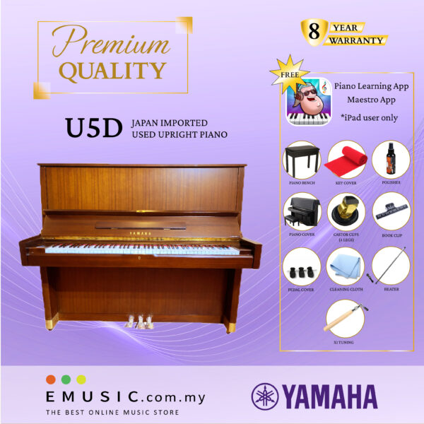 PREMIUM QUALITY YAMAHA U5D - Used Acoustic Upright Piano Japan Imported Local Refurbish Recon Piano U5D