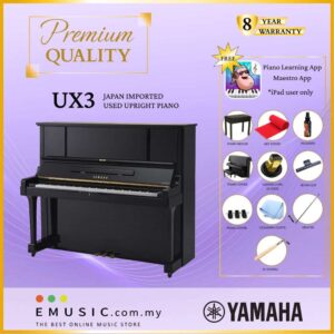 PREMIUM QUALITY YAMAHA UX3 - Used Acoustic Upright Piano Japan Imported Local Refurbish Recon Piano UX3