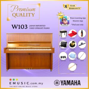 PREMIUM QUALITY YAMAHA W103 - Used Acoustic Upright Piano Japan Imported Local Refurbish Recon Piano W103