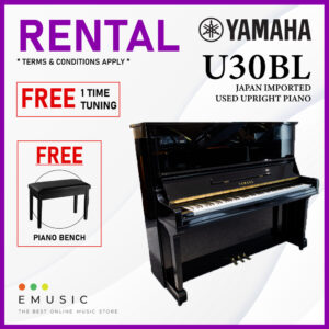 *RENTAL* YAMAHA U30BL Used Acoustic Upright Piano Japan Imported Local Refurbish Recon Piano (U30BL)