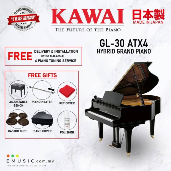 Kawai GL-30 ATX4 (Made in Japan) Ebony Polish Hybrid Grand Piano (GL-40 ATX4 / GL30 ATX4)