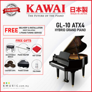 Kawai GL-10 ATX4 (Made in Japan) Ebony Polish Hybrid Grand Piano (GL-10 ATX4 / GL10 ATX4)