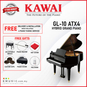 Kawai GL-10 ATX4 Ebony Polish Hybrid Grand Piano (GL-10 ATX4 / GL10 ATX4)