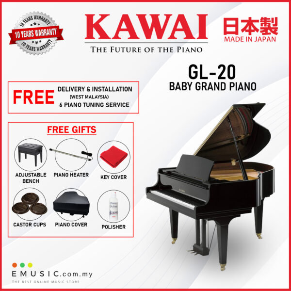 Kawai GL-20 (Made in Japan) Ebony Polish Grand Piano (GL-20 / GL20)
