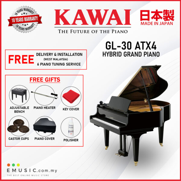 Kawai GL-30 ATX4 (Made in Japan) Ebony Polish Hybrid Grand Piano (GL-40 ATX4 / GL30 ATX4)