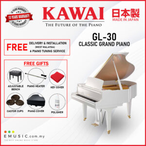 Kawai GL-30 (Made in Japan) White Polish Grand Piano (GL-30 / GL30)