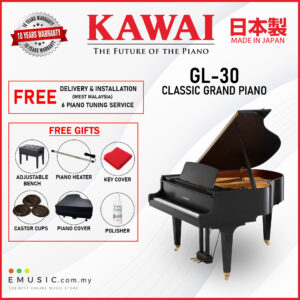 Kawai GL-30 (Made in Japan) Ebony Polish Grand Piano (GL-30 / GL30)