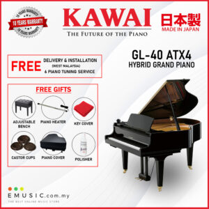 Kawai GL-40 ATX4 (Made in Japan) Ebony Polish Hybrid Grand Piano (GL-40 ATX4 / GL40 ATX4)