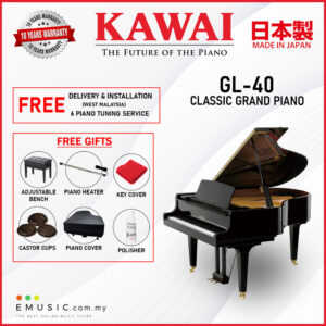 Kawai GL-40 (Made in Japan) Ebony Polish Grand Piano (GL-40 / GL40)