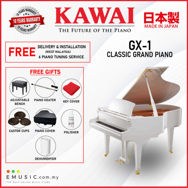 Kawai GX-1 (Made in Japan) White Polish Grand Piano (GX-1 / GX1)