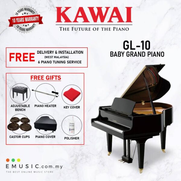 Kawai GL-10 Ebony Polish Grand Piano (GL-10 / GL10)