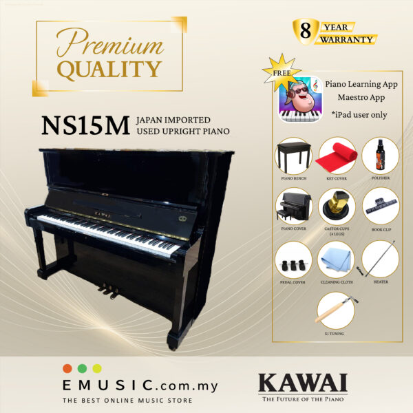 PREMIUM QUALITY Kawai NS15M - Used Acoustic Upright Piano Japan Imported Local Refurbish Recon Piano NS15M