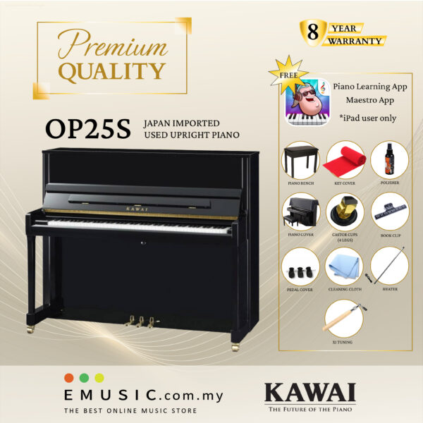 PREMIUM QUALITY Kawai OP25S - Used Acoustic Upright Piano Japan Imported Local Refurbish Recon Piano OP25S