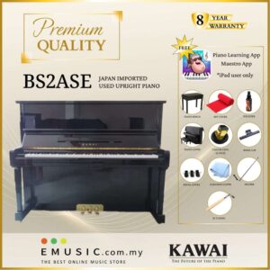 PREMIUM QUALITY Kawai BS2ASE - Used Acoustic Upright Piano Japan Imported Local Refurbish Recon Piano BS-2ASE