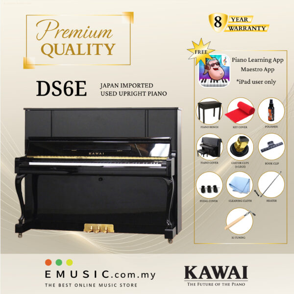 PREMIUM QUALITY Kawai DS6E - Used Acoustic Upright Piano Japan Imported Local Refurbish Recon Piano DS-6E