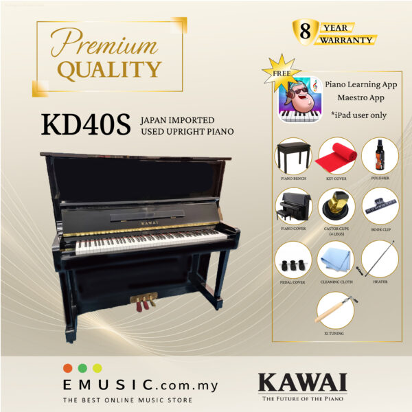 PREMIUM QUALITY Kawai KD40S - Used Acoustic Upright Piano Japan Imported Local Refurbish Recon Piano KD-40S