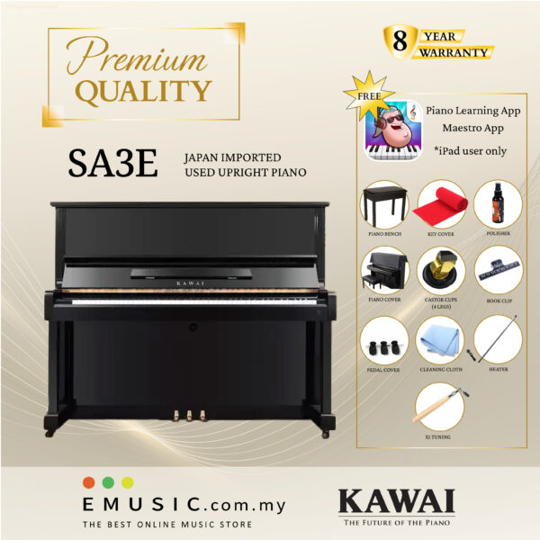 PREMIUM QUALITY Kawai SA3E - Used Acoustic Upright Piano Japan Imported Local Refurbish Recon Piano SA3E