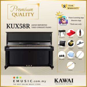 PREMIUM QUALITY Kawai KUX58R - Used Acoustic Upright Piano Japan Imported Local Refurbish Recon Piano KUX58R