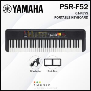 Yamaha PSR-F52 61-keys Digital Portable Keyboard with Adaptor and Book Rest