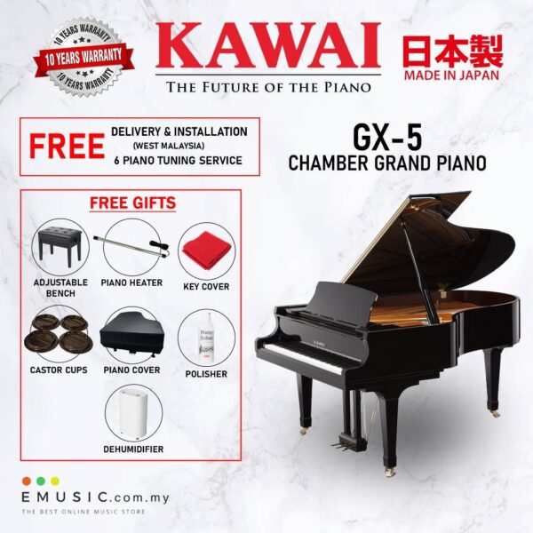 Kawai GX-5 (Made in Japan) Ebony Polish Grand Piano (GX-5 / GX5)