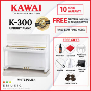 Kawai K300 Professional Brand New Acoustic Upright Piano - White Polish (K-300 / K 300)