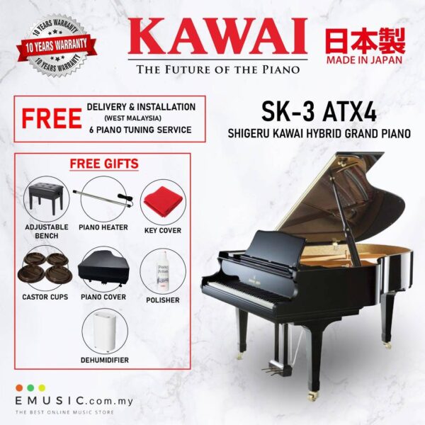 Kawai SK-3 ATX4 (Made in Japan) Shigeru Kawai Hybrid Grand Piano (SK-3 ATX4 / SK3ATX4)