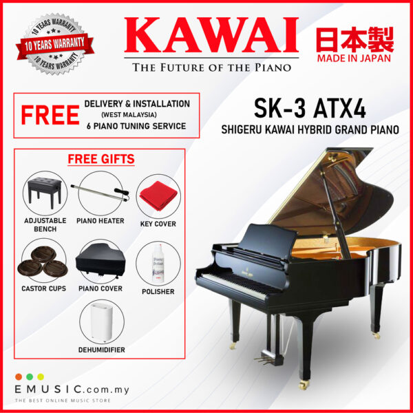 Kawai SK-3 ATX4 (Made in Japan) Shigeru Kawai Hybrid Grand Piano (SK-3 ATX4 / SK3ATX4)