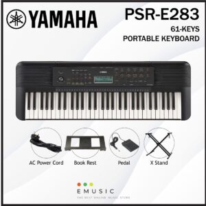Yamaha PSR-E283 61-keys Digital Portable Keyboard with X Stand and Pedal