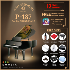 Wilh.Steinberg P187 New Acoustic German Grand Piano (P-187 / P 187 / Wilh.Steinberg / WilhSteinberg)